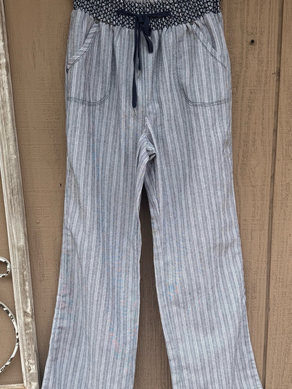 Ci Sono blue Striped boho pant medium